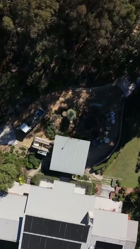Video testimonial from a Desired Concrete & Landscapes customer, aerial view of the property